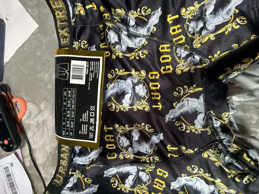 Urban Extreme Men's Performance Boxer Briefs 4-Pack, Baroque 'GOAT' Print, Size